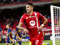 Dany Mota celebrates after scoring a goal during the Serie A football match between AC Monza and AS Roma at U-Power Stadium in Monza, Italy,...