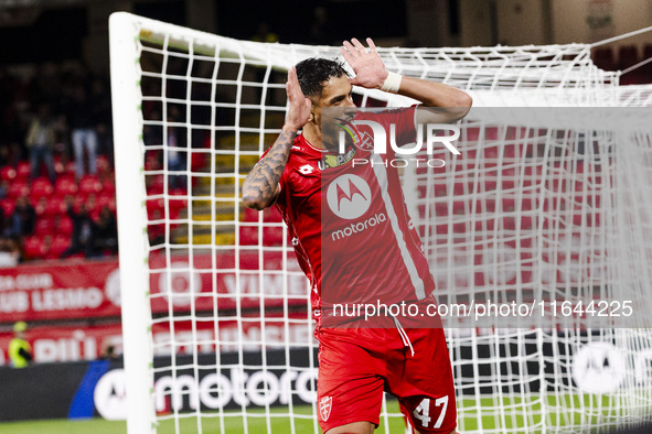 Dany Mota celebrates after scoring a goal during the Serie A football match between AC Monza and AS Roma at U-Power Stadium in Monza, Italy,...