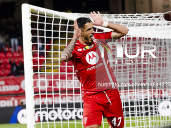 Dany Mota celebrates after scoring a goal during the Serie A football match between AC Monza and AS Roma at U-Power Stadium in Monza, Italy,...