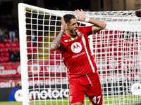 Dany Mota celebrates after scoring a goal during the Serie A football match between AC Monza and AS Roma at U-Power Stadium in Monza, Italy,...