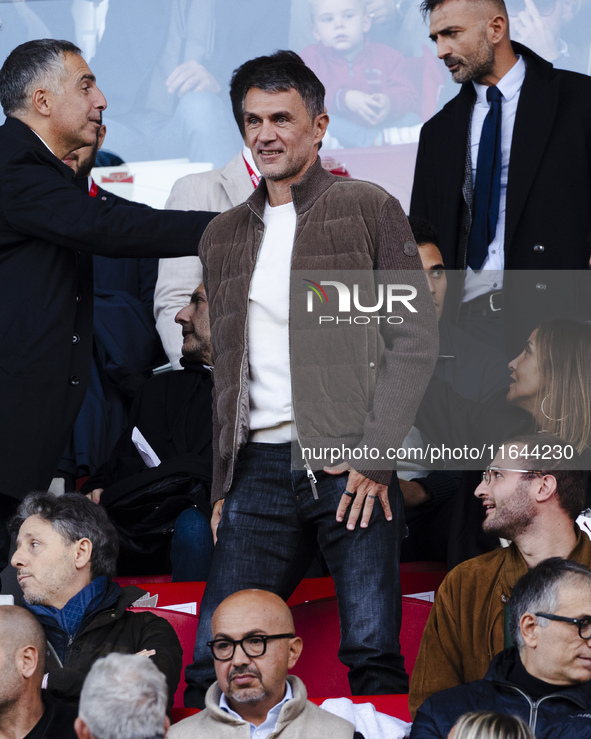 Paolo Maldini is seen during the Serie A match between AC Monza and AS Roma at U-Power Stadium in Monza, Italy, on October 6, 2024 