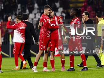 Andrea Carboni and Daniel Maldini play during the Serie A match between AC Monza and AS Roma at U-Power Stadium in Monza, Italy, on October...