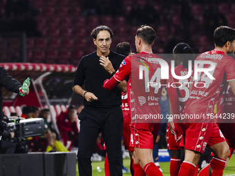 Alessandro Nesta and Daniel Maldini play during the Serie A match between AC Monza and AS Roma at U-Power Stadium in Monza, Italy, on Octobe...