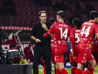 Alessandro Nesta and Daniel Maldini play during the Serie A match between AC Monza and AS Roma at U-Power Stadium in Monza, Italy, on Octobe...