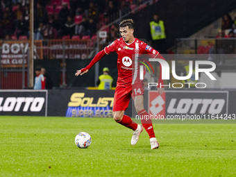 Daniel Maldini plays during the Serie A match between AC Monza and AS Roma at U-Power Stadium in Monza, Italy, on October 6, 2024. (