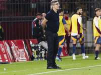 Ivan Juric participates in the Serie A match between AC Monza and AS Roma in Monza, Italy, on October 6, 2024, at U-Power Stadium. (