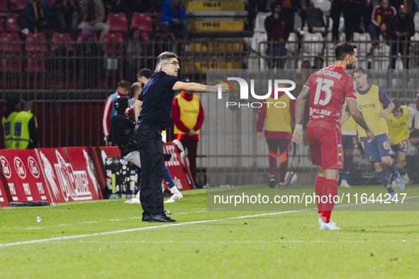 Ivan Juric participates in the Serie A match between AC Monza and AS Roma in Monza, Italy, on October 6, 2024, at U-Power Stadium. 