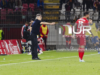 Ivan Juric participates in the Serie A match between AC Monza and AS Roma in Monza, Italy, on October 6, 2024, at U-Power Stadium. (