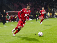 Daniel Maldini plays during the Serie A match between AC Monza and AS Roma at U-Power Stadium in Monza, Italy, on October 6, 2024. (