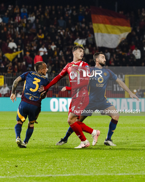 Daniel Maldini plays during the Serie A match between AC Monza and AS Roma at U-Power Stadium in Monza, Italy, on October 6, 2024. 