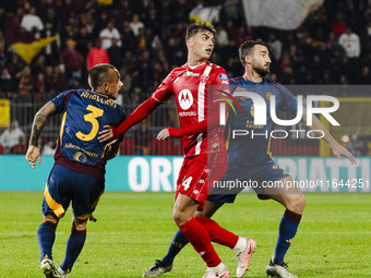 Daniel Maldini plays during the Serie A match between AC Monza and AS Roma at U-Power Stadium in Monza, Italy, on October 6, 2024. (