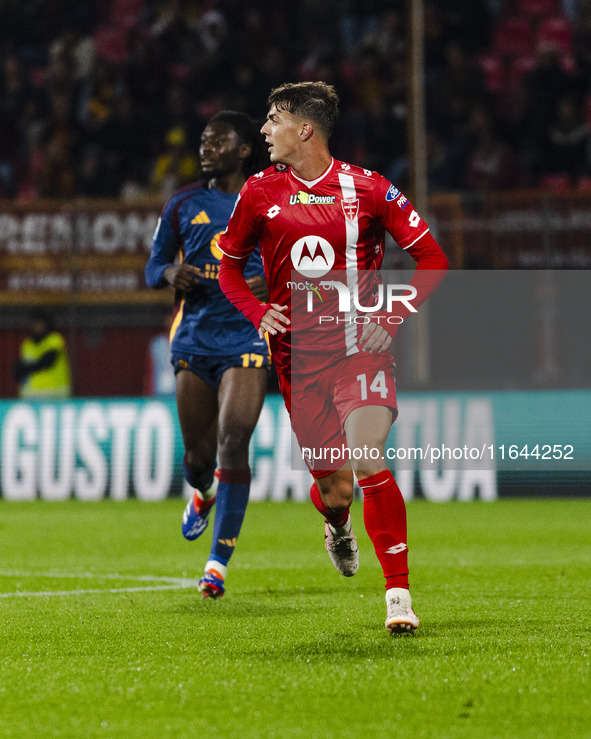 Daniel Maldini plays during the Serie A match between AC Monza and AS Roma at U-Power Stadium in Monza, Italy, on October 6, 2024. 