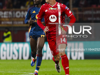 Daniel Maldini plays during the Serie A match between AC Monza and AS Roma at U-Power Stadium in Monza, Italy, on October 6, 2024. (