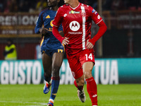 Daniel Maldini plays during the Serie A match between AC Monza and AS Roma at U-Power Stadium in Monza, Italy, on October 6, 2024. (