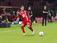 Pedro Pereira is in action during the Serie A match between AC Monza and AS Roma at U-Power Stadium in Monza, Italy, on October 6, 2024. (