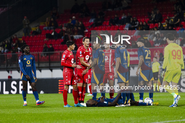 Milan Djuric plays during the Serie A match between AC Monza and AS Roma at U-Power Stadium in Monza, Italy, on October 6, 2024. 