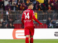 Daniel Maldini plays during the Serie A match between AC Monza and AS Roma at U-Power Stadium in Monza, Italy, on October 6, 2024. (