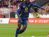 Manu Kone plays during the Serie A match between AC Monza and AS Roma at U-Power Stadium in Monza, Italy, on October 6, 2024 (