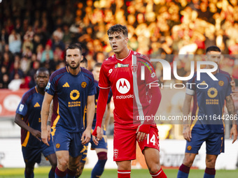 Daniel Maldini plays during the Serie A match between AC Monza and AS Roma at U-Power Stadium in Monza, Italy, on October 6, 2024. (