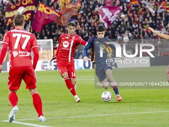 Matias Soule plays during the Serie A match between AC Monza and AS Roma at U-Power Stadium in Monza, Italy, on October 6, 2024 (