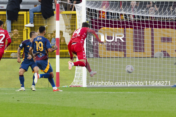 Daniel Maldini plays during the Serie A match between AC Monza and AS Roma at U-Power Stadium in Monza, Italy, on October 6, 2024. 