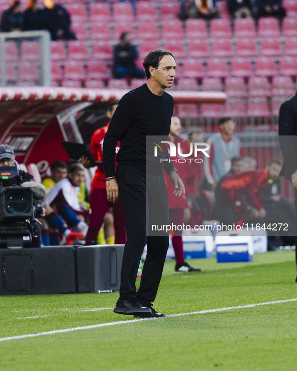 Alessandro Nesta participates in the Serie A match between AC Monza and AS Roma at U-Power Stadium in Monza, Italy, on October 6, 2024. 