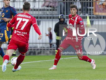 Daniel Maldini plays during the Serie A match between AC Monza and AS Roma at U-Power Stadium in Monza, Italy, on October 6, 2024. (