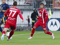 Daniel Maldini plays during the Serie A match between AC Monza and AS Roma at U-Power Stadium in Monza, Italy, on October 6, 2024. (