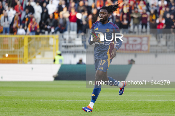 Manu Kone plays during the Serie A match between AC Monza and AS Roma at U-Power Stadium in Monza, Italy, on October 6, 2024 