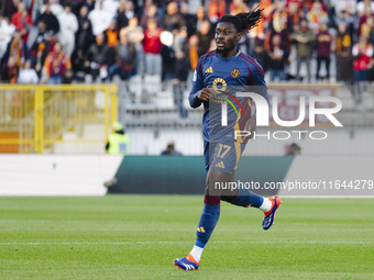 Manu Kone plays during the Serie A match between AC Monza and AS Roma at U-Power Stadium in Monza, Italy, on October 6, 2024 (