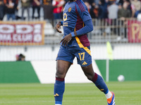 Manu Kone plays during the Serie A match between AC Monza and AS Roma at U-Power Stadium in Monza, Italy, on October 6, 2024 (