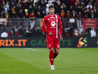 Daniel Maldini plays during the Serie A match between AC Monza and AS Roma at U-Power Stadium in Monza, Italy, on October 6, 2024. (