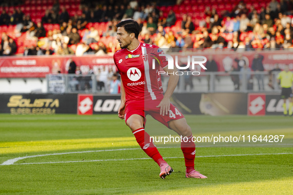 Andrea Carboni plays during the Serie A match between AC Monza and AS Roma at U-Power Stadium in Monza, Italy, on October 6, 2024. 