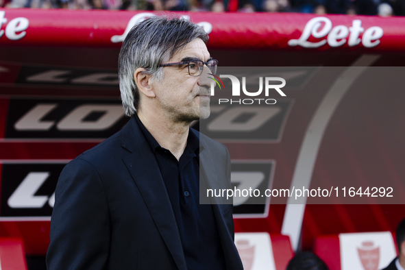 Ivan Juric participates in the Serie A match between AC Monza and AS Roma in Monza, Italy, on October 6, 2024, at U-Power Stadium. 