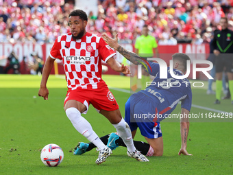 Arnaut Danjuma and Oihan Sancet play during the match between Girona FC and Athletic Club, corresponding to week 9 of LaLiga EA Sport, at th...