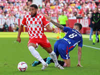 Arnaut Danjuma and Oihan Sancet play during the match between Girona FC and Athletic Club, corresponding to week 9 of LaLiga EA Sport, at th...