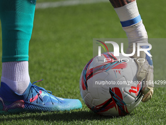 The official ball of LaLiga is used during the match between Girona FC and Athletic Club, corresponding to week 9 of LaLiga EA Sport, at the...