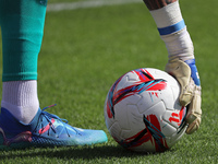 The official ball of LaLiga is used during the match between Girona FC and Athletic Club, corresponding to week 9 of LaLiga EA Sport, at the...