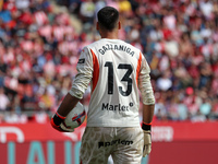 Paulo Gazzaniga plays during the match between Girona FC and Athletic Club, corresponding to week 9 of LaLiga EA Sport, at the Montilivi Sta...