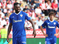 Inaki Williams plays during the match between Girona FC and Athletic Club, corresponding to week 9 of LaLiga EA Sport, at the Montilivi Stad...