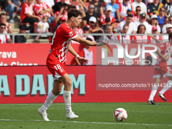 Ladislav Krejci plays during the match between Girona FC and Athletic Club, corresponding to week 9 of LaLiga EA Sport, at the Montilivi Sta...