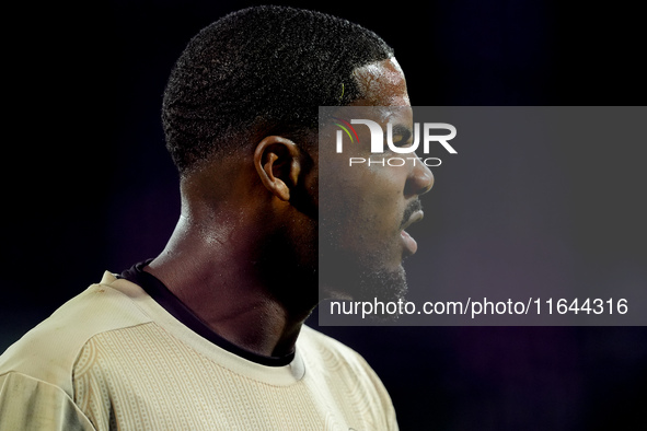 Mike Maignan of AC Milan reacts during the Serie A Enilive match between ACF Fiorentina and AC Milan at Stadio Artemio Franchi on October 06...