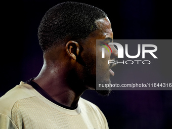 Mike Maignan of AC Milan reacts during the Serie A Enilive match between ACF Fiorentina and AC Milan at Stadio Artemio Franchi on October 06...