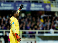 Mike Maignan of AC Milan gestures during the Serie A Enilive match between ACF Fiorentina and AC Milan at Stadio Artemio Franchi on October...