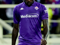 Moise Kean of ACF Fiorentina looks dejected during the Serie A Enilive match between ACF Fiorentina and AC Milan at Stadio Artemio Franchi o...