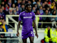 Moise Kean of ACF Fiorentina looks on during the Serie A Enilive match between ACF Fiorentina and AC Milan at Stadio Artemio Franchi on Octo...