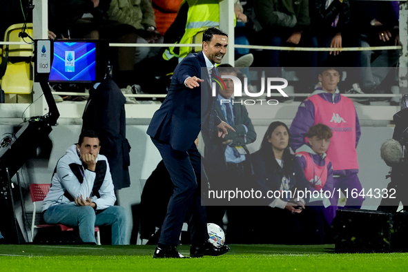 Raffaele Palladino head coach of ACF Fiorentina during the Serie A Enilive match between ACF Fiorentina and AC Milan at Stadio Artemio Franc...