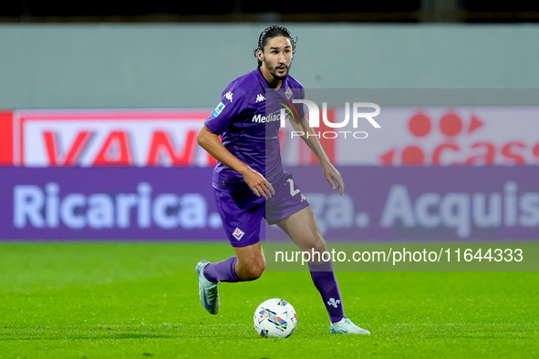 Yacine Adly of ACF Fiorentina during the Serie A Enilive match between ACF Fiorentina and AC Milan at Stadio Artemio Franchi on October 06,...