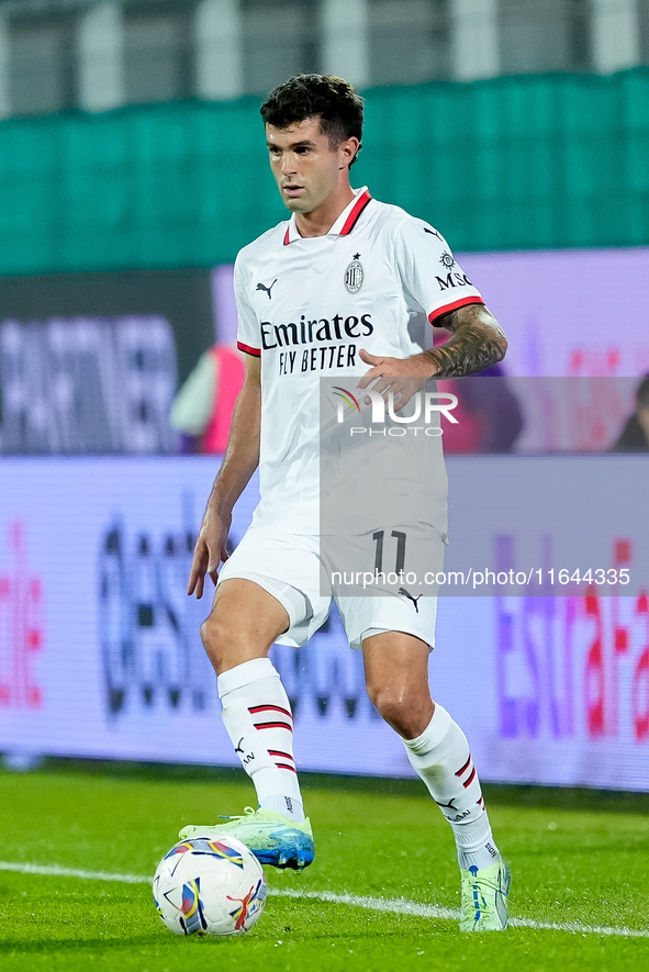 Christian Pulisic of AC Milan during the Serie A Enilive match between ACF Fiorentina and AC Milan at Stadio Artemio Franchi on October 06,...