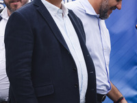 Italian Deputy Prime Minister and Lega political party leader Matteo Salvini and Hungarian Prime Minister and leader of Fidesz Viktor Orban...